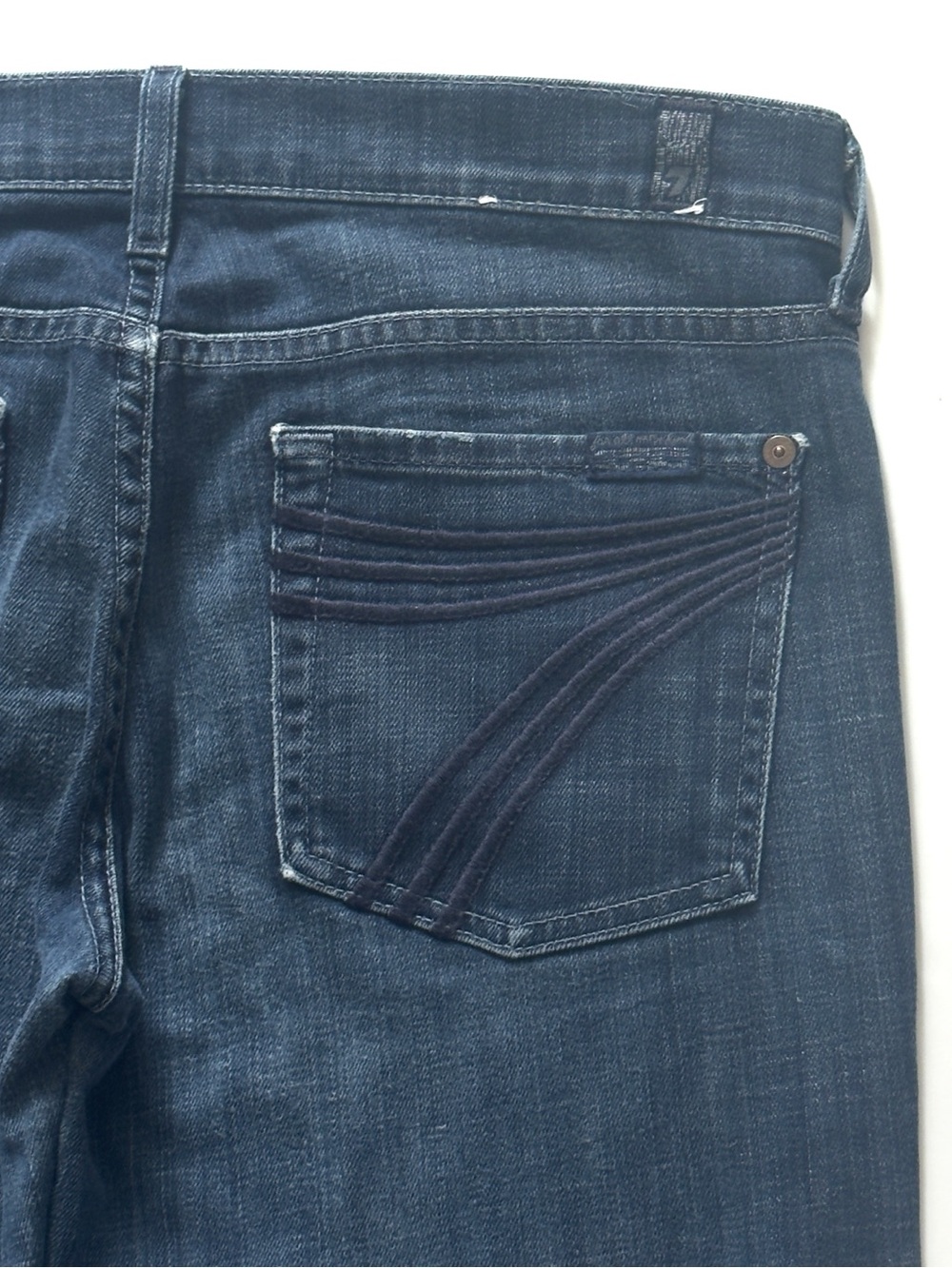7 For All Mankind Dojo Jeans Womens 28 Flare Wide Leg Boho Medium Wash Denim - Picture 3 of 13